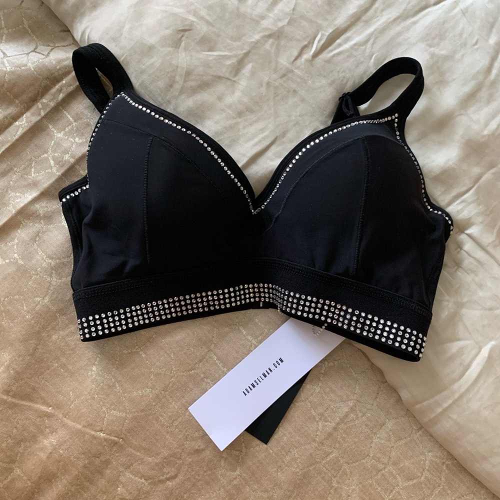 Adam Selman Sport Crystal PushUp Sport Bra